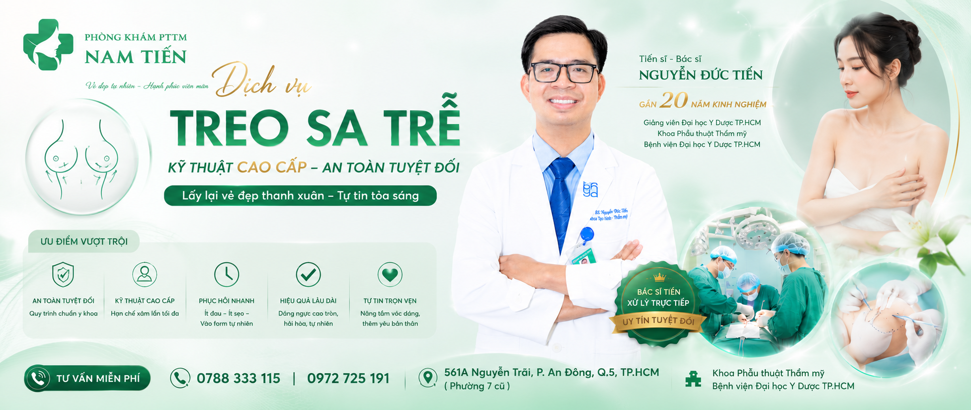 Dịch vụ treo sa trễ cuộn tuyến đường quầng tp hcm phòng khám thẩm mỹ nam tiến