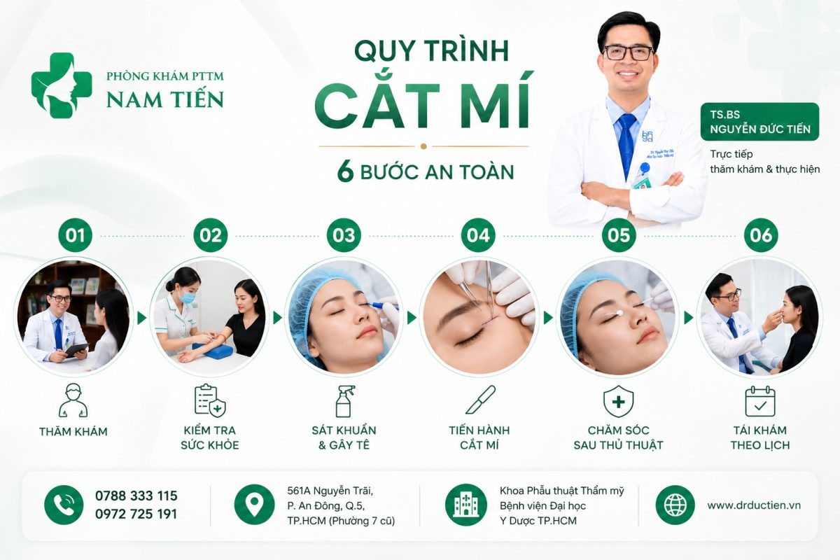 Giá cắt mí TPHCM tại Phòng khám Chuyên khoa Phẫu thuật Thẩm mỹ Nam Tiến