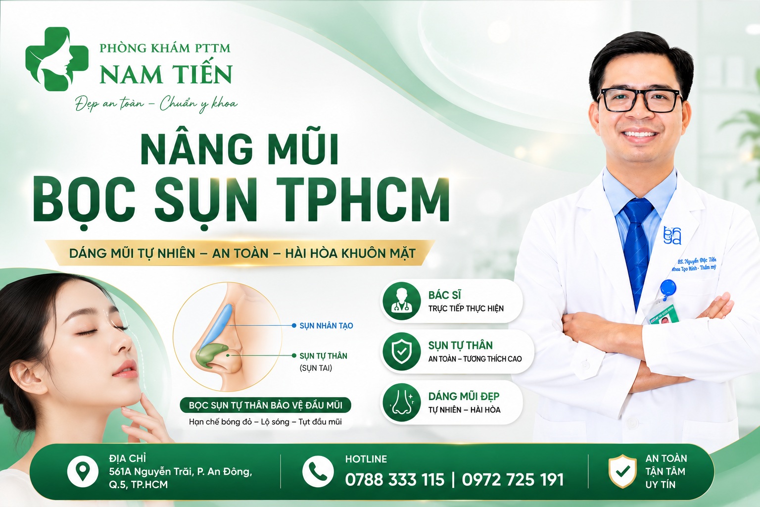 NÂNG MŨI BỌC SỤN – DÁNG MŨI TỰ NHIÊN
