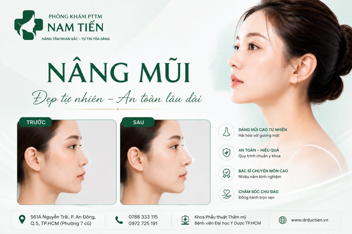 Nâng mũi đẹp tự nhiên, an toàn tại TP.HCM tại Phòng khám Nam Tiến