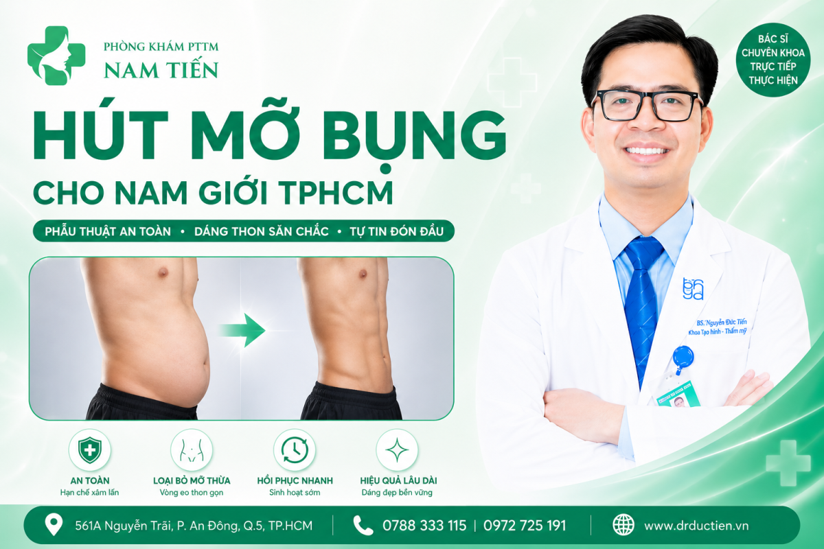 Hút mỡ bụng cho nam TPHCM uy tín tại phòng khám PTTM Nam Tiến