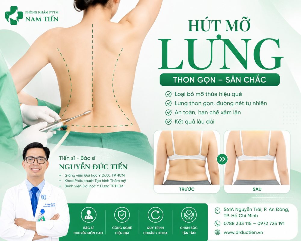 Hút mỡ lưng TPHCM giúp giảm ngấn mỡ sau lưng, tạo đường nét cơ thể cân đối.