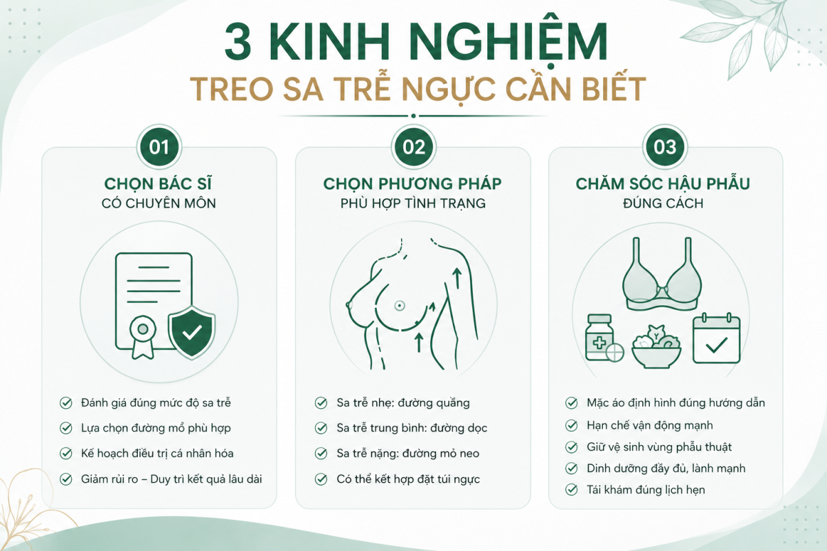 Kinh nghiệm treo sa trễ ngực tại phòng khám Nam Tiến
