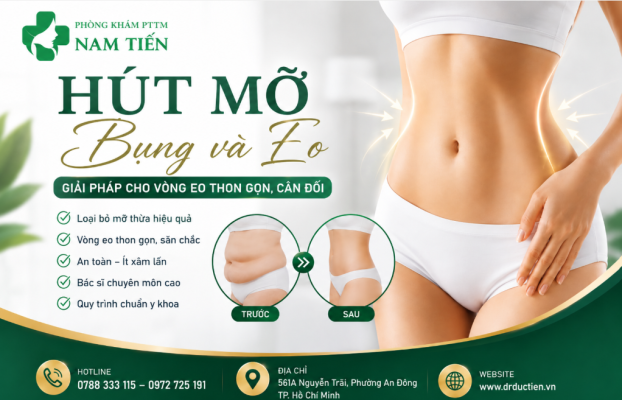 Hút mỡ bụng và eo tại Phòng khám PTTM Nam Tiến