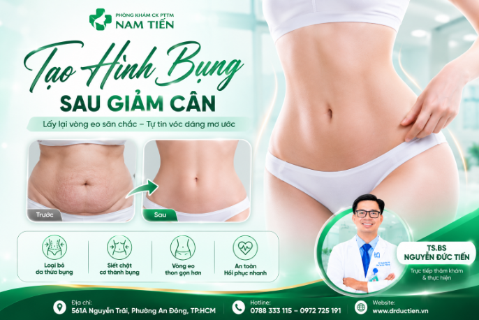tạo hình bụng sau giảm cân tphcm 1 Phẫu thuật tạo hình bụng sau giảm cân TPHCM với TS.BS Nguyễn Đức Tiến