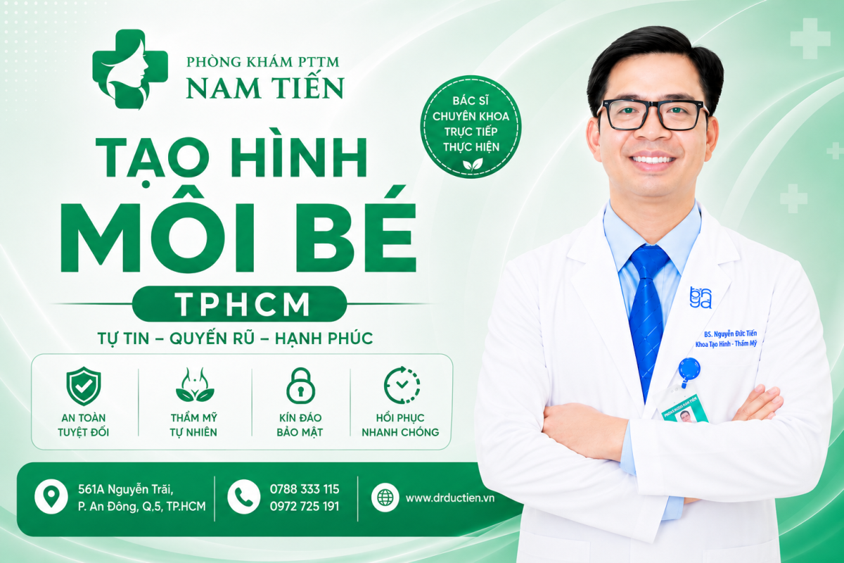 Tạo hình môi bé TPHCM 1 Tạo hình môi bé TPHCM cùng TS.BS Nguyễn Đức Tiến