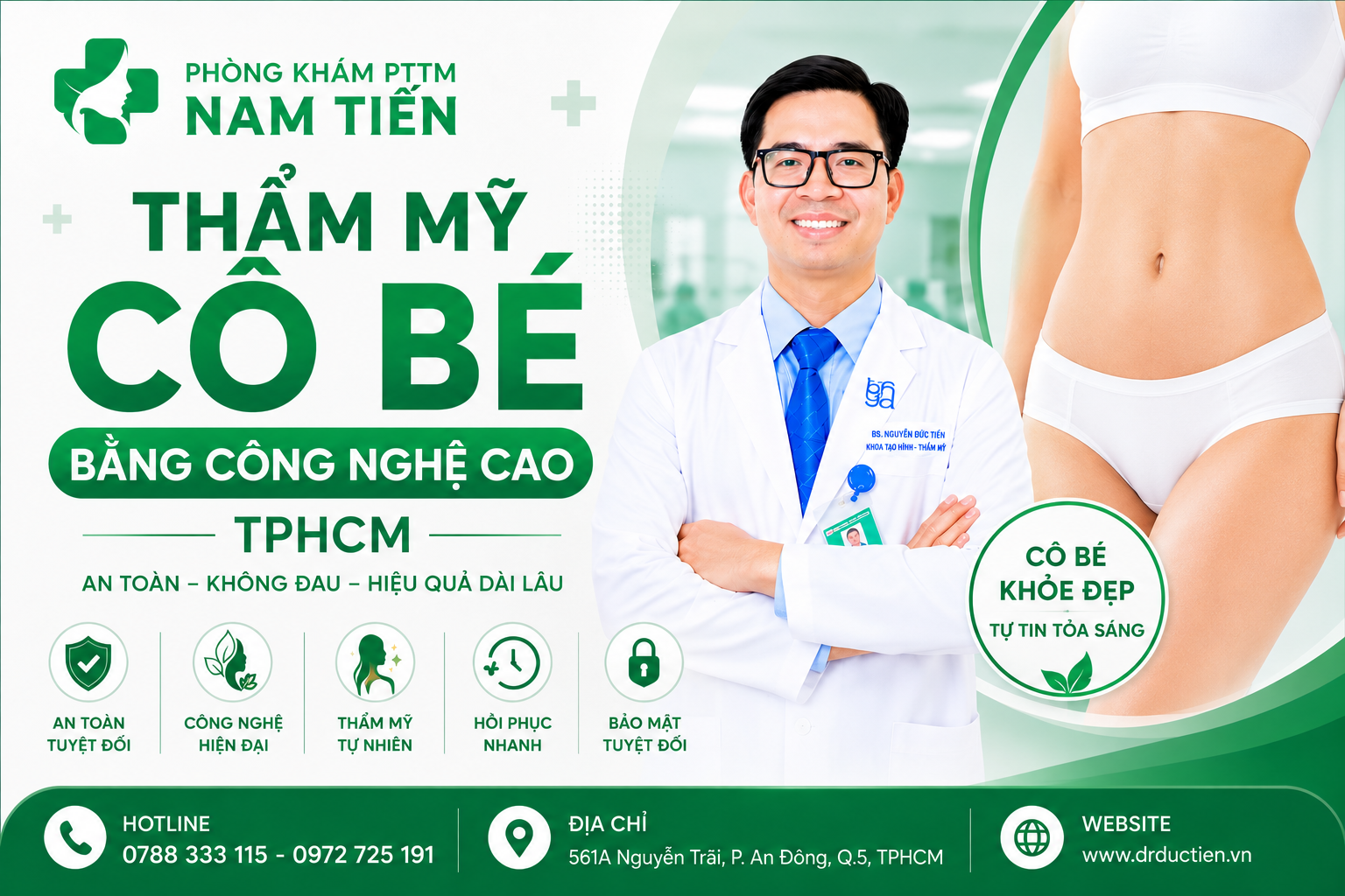 Thẩm mỹ cô bé bằng công nghệ cao TPHCM tại phòng khám Nam Tiến