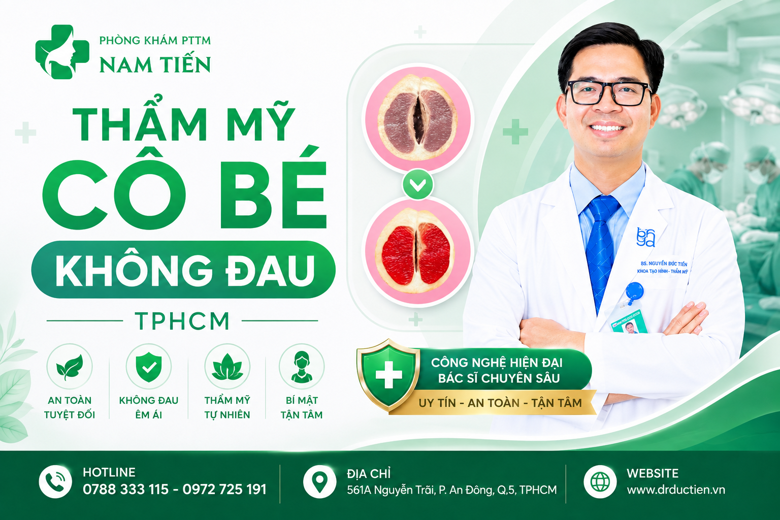Thẩm mỹ cô bé không đau TPHCM tại phòng khám Nam Tiến