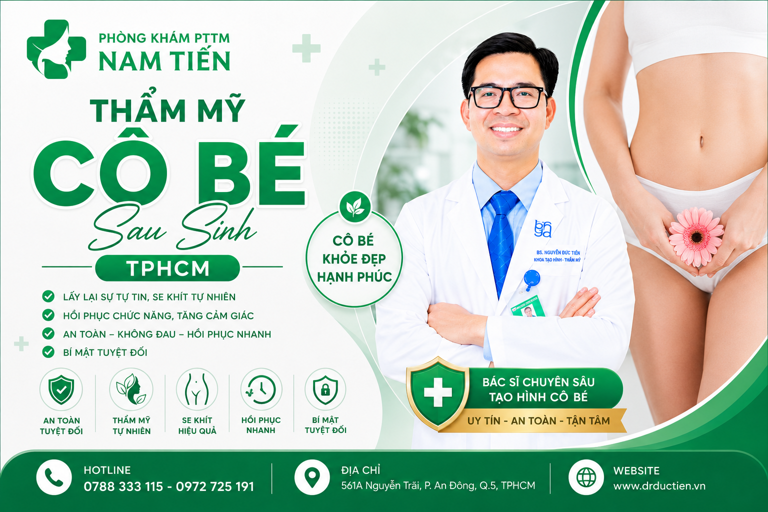 Thẩm mỹ cô bé sau sinh TPHCM cùng TS.BS Nguyễn Đức Tiến