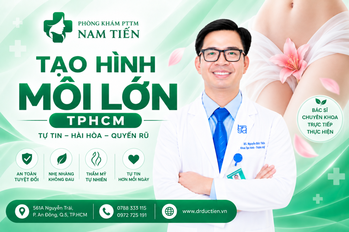 Tạo hình môi lớn TPHCM tại phòng khám Nam Tiến cùng TS.BS Nguyễn Đức Tiến